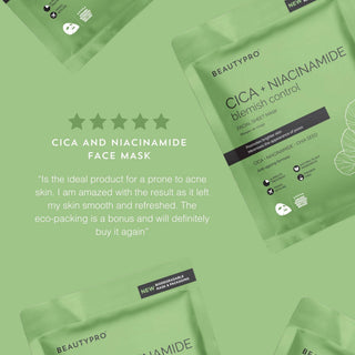 BEAUTYPRO CICA + NIACINAMIDE Blemish Control Mask - 100% Biodegradable
