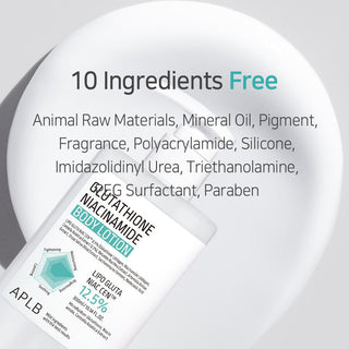 Key ingredients in APLB Glutathione Niacinamide Body Lotion