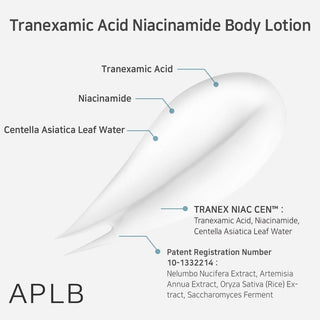 Key ingredients in APLB Tranexamic Acid Niacinamide Body Lotion
