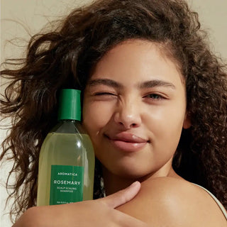 AROMATICA Rosemary Scalp Scaling Shampoo styled product shot
