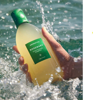 AROMATICA Rosemary Scalp Scaling Shampoo styled product shot