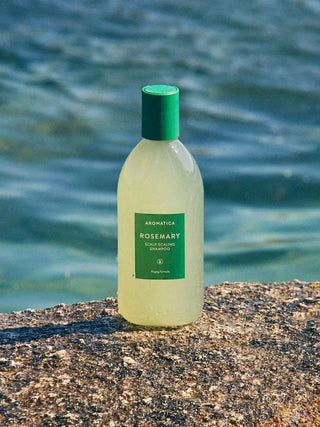 AROMATICA Rosemary Scalp Scaling Shampoo styled product shot