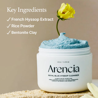 Key ingredients in Arencia Blue Hyssop Rice Mochi Cleanser