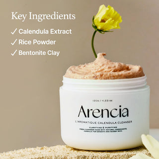 Key ingredients in Arencia Fresh Calendula Mochi Cleanser