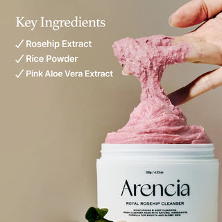 Key ingredients in Arencia Fresh Royal Rosehip Mochi Cleanser