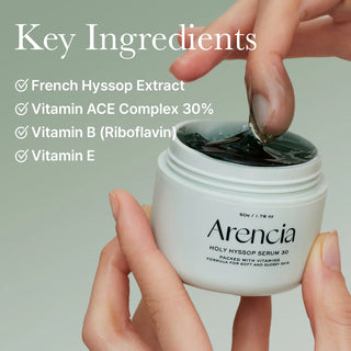 Key ingredients in Arencia Holy Hyssop Serum 30