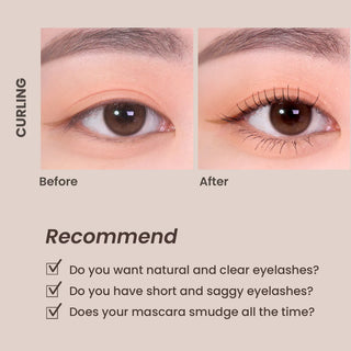 Results of using Heimish Dailism Smudge Stop Mascara Curling