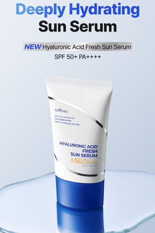 ISNTREE Hyaluronic Acid Fresh Sun Serum SPF50+ PA++++ styled product shot