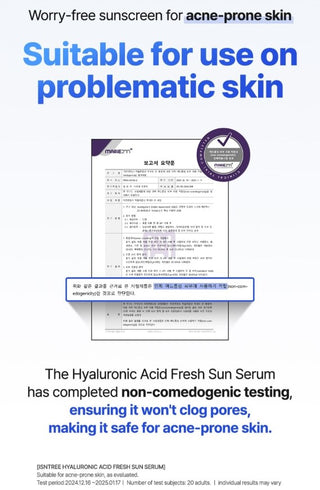 Results of using ISNTREE Hyaluronic Acid Fresh Sun Serum SPF50+ PA++++