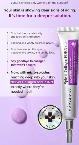 Benefits of Mary&May Spicule Collagen PDRN Cream