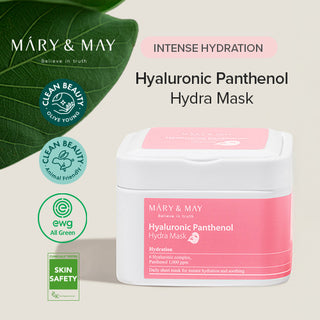 Mary&May Hyaluronic Panthenol Hydra Mask styled product shot
