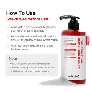 Medicube Hypochlorous Acid Body Peel Shot styled product shot