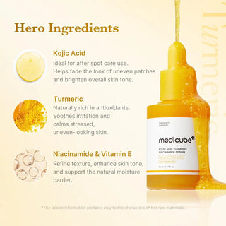 Medicube Kojic Acid Turmeric Niacinamide Serum styled product shot