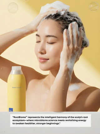 NINE LESS Root-Biome™ Caffeine Scalp Shampoo styled product shot