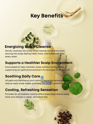NINE LESS Root-Biome™ Caffeine Scalp Shampoo styled product shot
