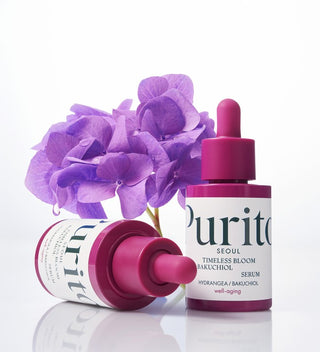 PURITO SEOUL Timeless Bloom Bakuchiol Serum styled product shot