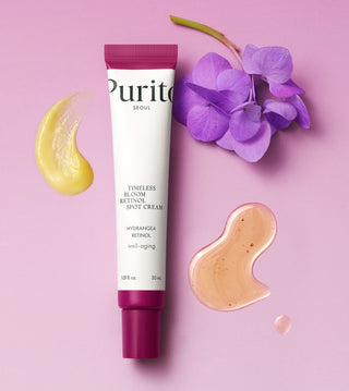 PURITO SEOUL Timeless Bloom Retinol Spot Cream styled product shot