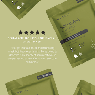 BEAUTYPRO SQUALANE Nourishing Sheet Mask - 100% Biodegradable, Vegan